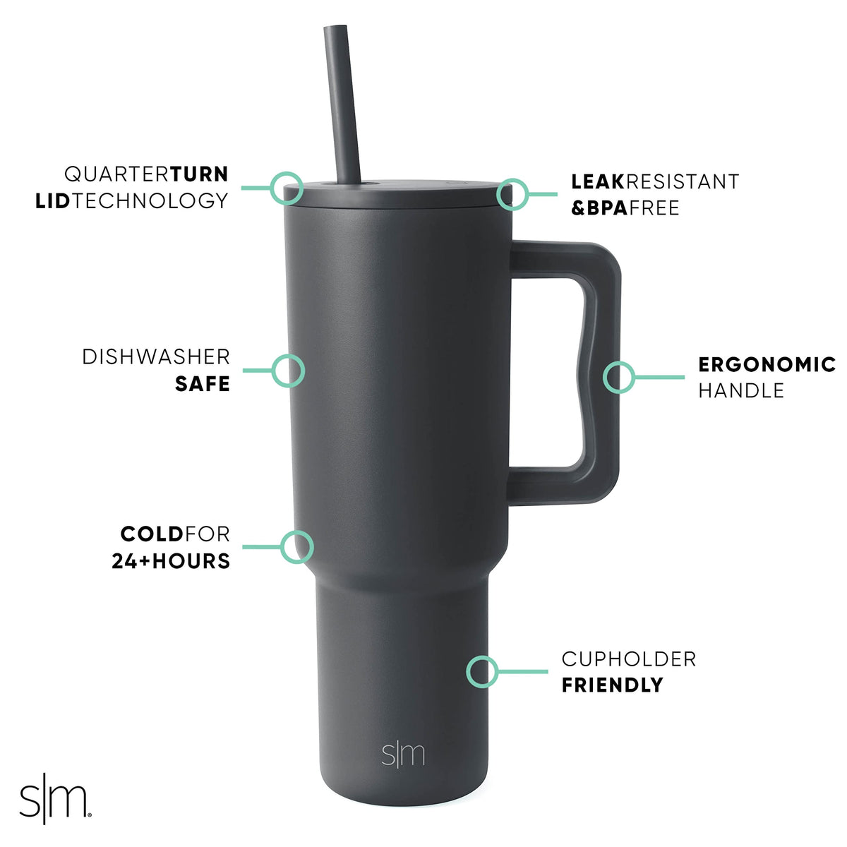 Trek straw lid shown with four-way threading for versatile sipping options.
