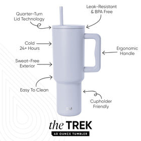 Simple Modern Trek tumbler fits standard cupholders for convenient travel.