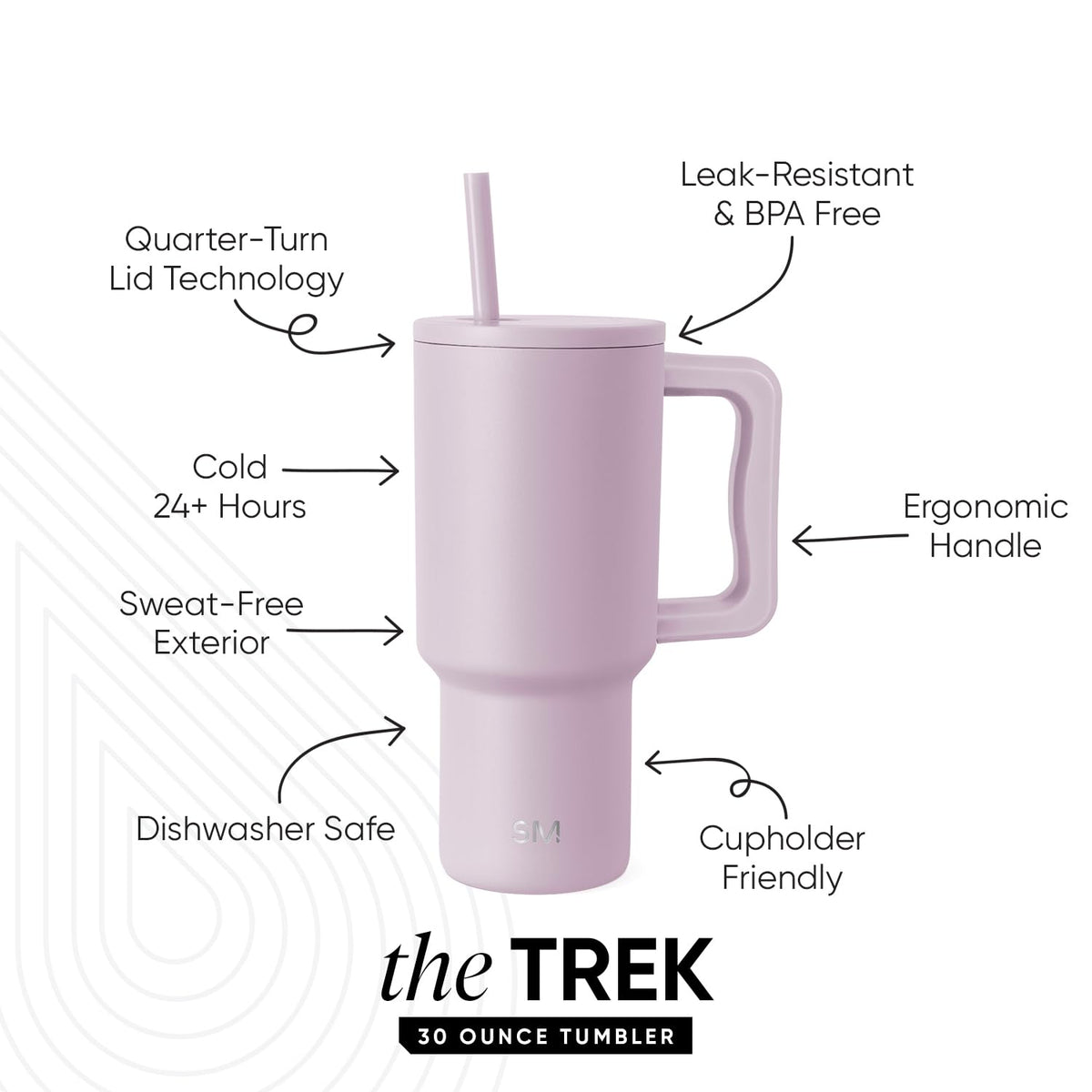 Simple Modern Trek with ergonomic handle for comfortable grip during daily commutes
