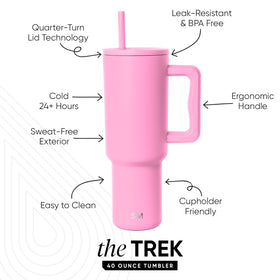 Close-up of the Trek tumbler handle for comfortable grip.