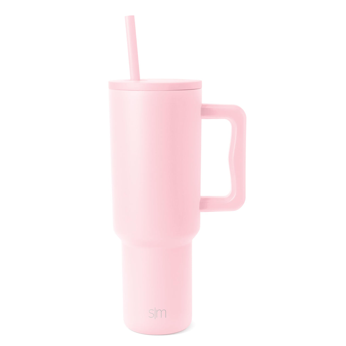Simple Modern Trek tumbler with handle for easy one-handed use.