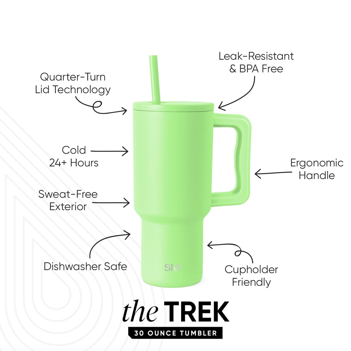Simple Modern Trek straw lid for versatile sipping options.