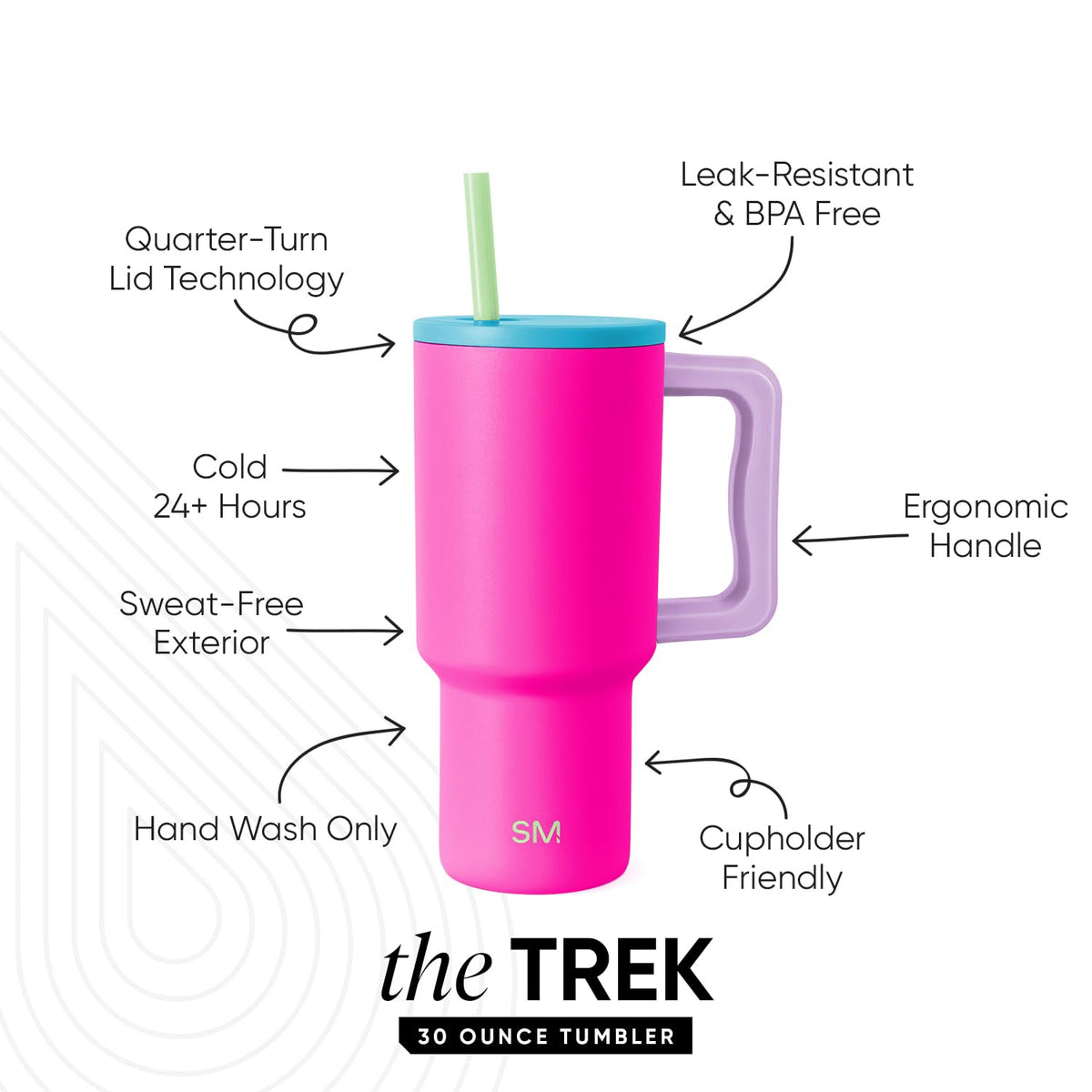Simple Modern Trek Tumbler straw lid enables versatile sipping anytime.