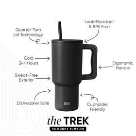 Simple Modern Trek tumbler with straw lid and color-matched straw for everyday hydration.