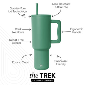 Two included straws, color-matched and clear, offer versatile sipping options.