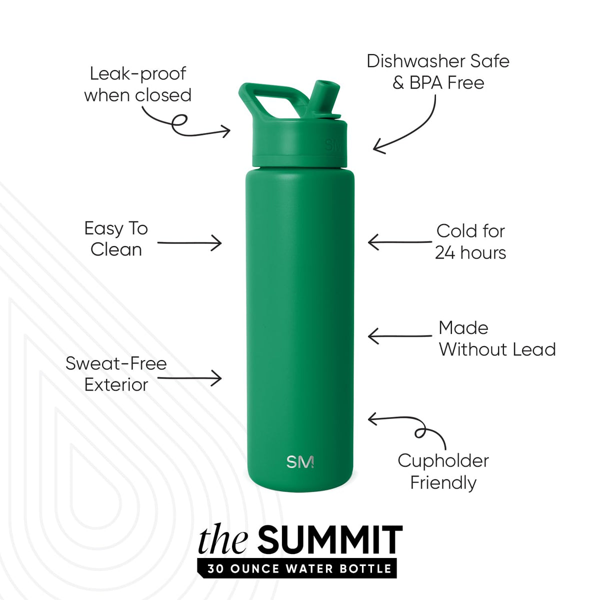 Vacuum-insulated stainless steel Simple Modern bottle maintains temperature