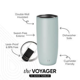 Voyager travel mug with clear flip lid for easy, leak-proof sipping on the move.