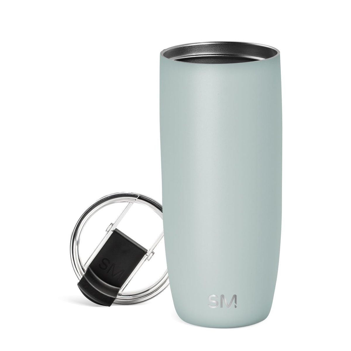 Simple Modern Voyager Travel Mug in Sea Glass Sage with cupholder-friendly design for on-the-go hydration.