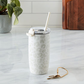 Voyager tumbler shows copper insulation to prevent sweating.