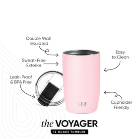 Voyager cupholder-friendly design fits car drinks and daily hydration.