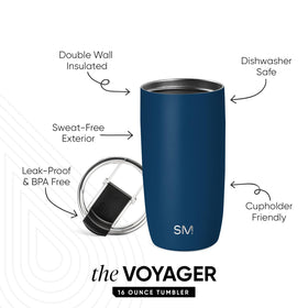 Simple Modern Voyager's double-wall insulation keeps drinks hot or cold for hours.