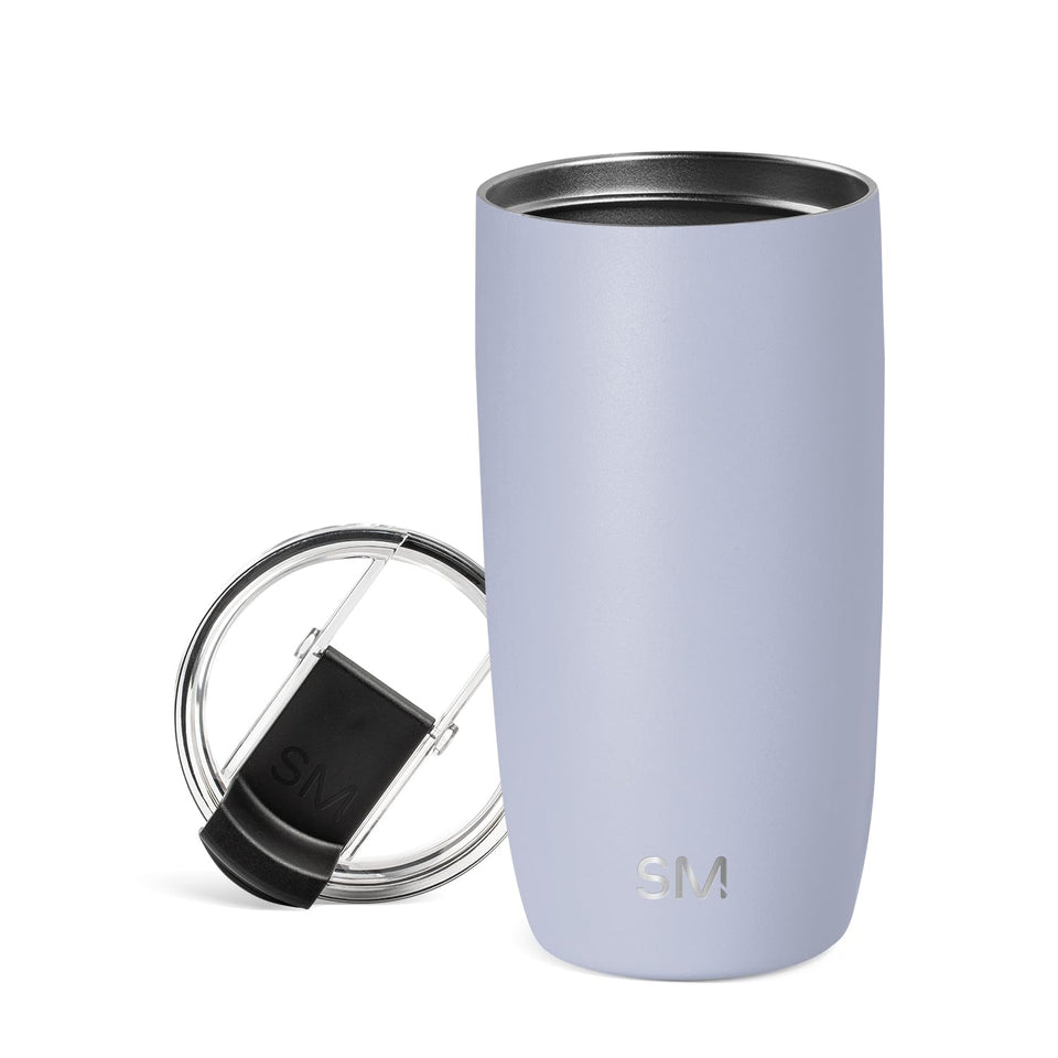 Simple Modern Voyager tumbler front view, sweat-free exterior for hot or cold drinks.