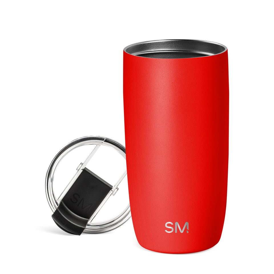 Simple Modern Voyager tumbler with flip lid keeps beverages secure on the go.