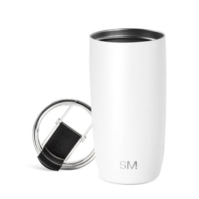 Simple Modern Voyager tumbler with flip lid in Winter White for travel sipping.