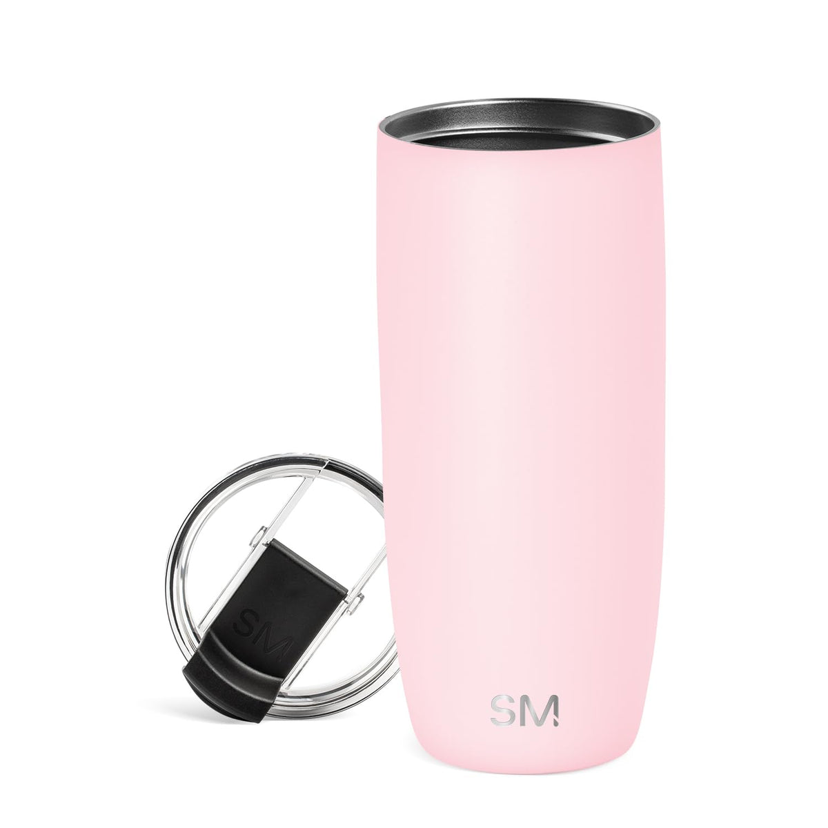 Simple Modern Voyager tumbler with flip lid for on-the-go hot coffee.