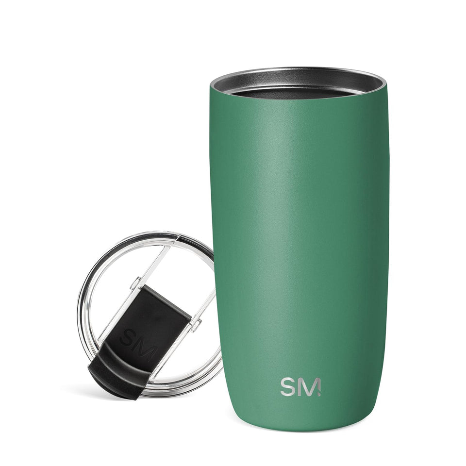 Simple Modern Voyager 16oz basil tumbler with flip lid for hot coffee on the go