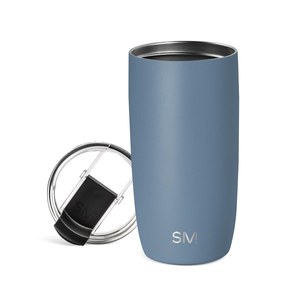 Simple Modern Voyager 16oz tumbler with flip lid in Blue Dune, temperature-maintaining design.