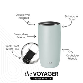 Close-up of Simple Modern Voyager tumbler flip lid securing your drink