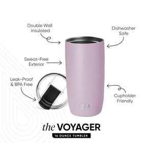 Simple Modern Voyager tumbler with flip lid for leak-free sipping anywhere