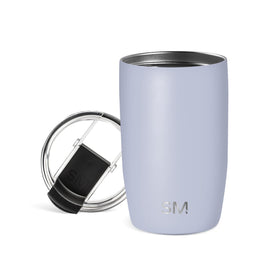 Simple Modern Voyager tumbler close-up with flip lid showcasing a spill-free seal.
