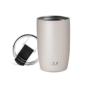 Simple Modern Voyager tumbler with flip lid for easy one-handed sipping on the go.