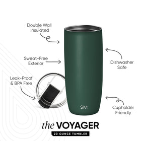 Simple Modern Voyager forest lid closeup highlights leak proof flip lid for sipping