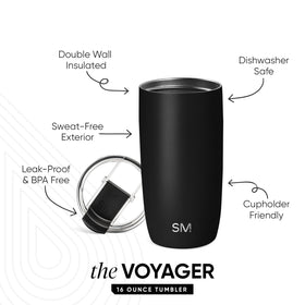 Simple Modern Voyager leak-proof lid close-up highlights spill prevention during commutes.