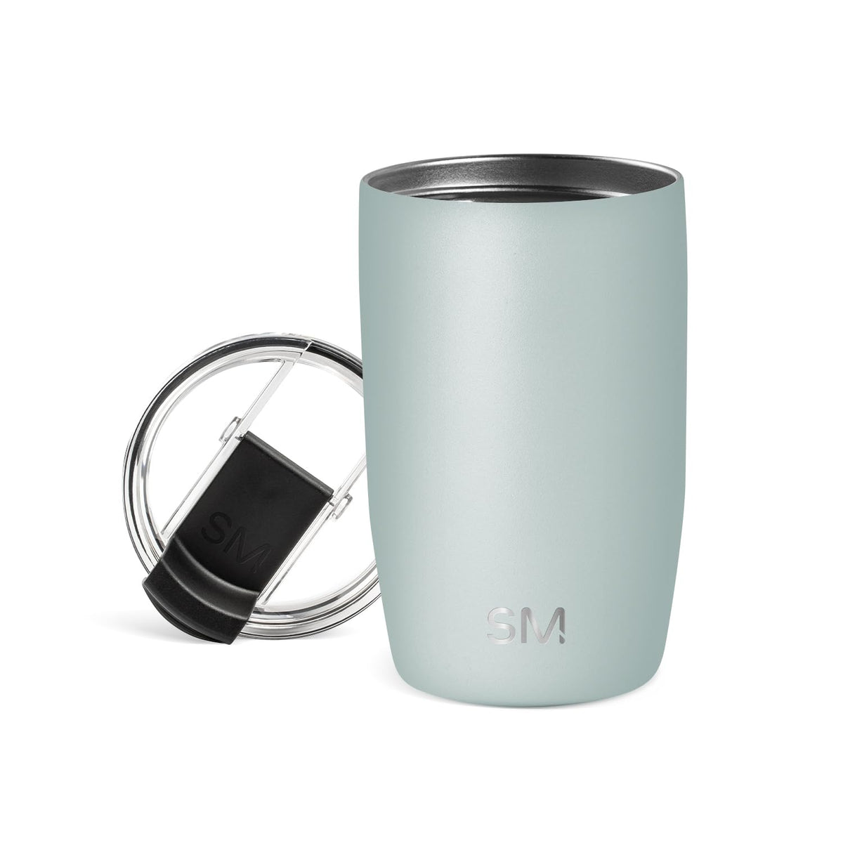 Simple Modern Voyager tumbler sea glass sage side view highlights compact, travel-friendly design for daily use.
