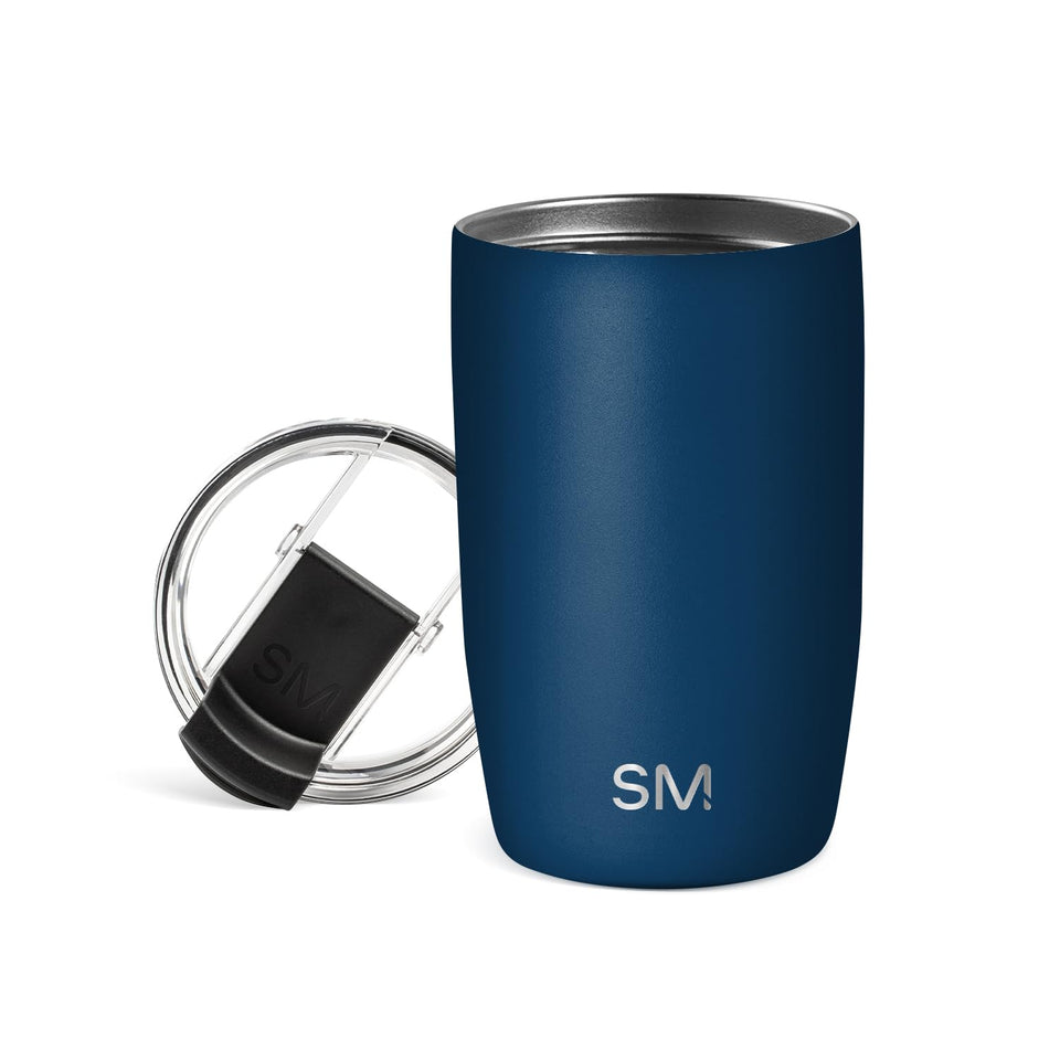 Simple Modern Voyager tumbler with sweat-free copper coating keeps hands dry.