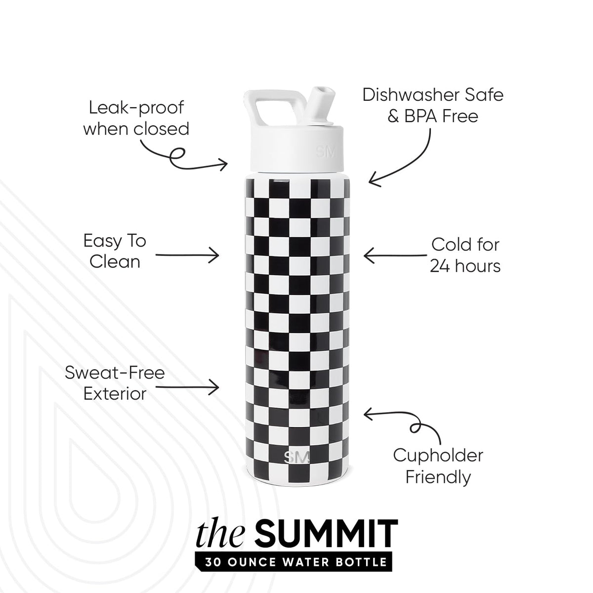 Simple Modern vacuum-insulated stainless steel bottle preserves cold drinks for hours.
