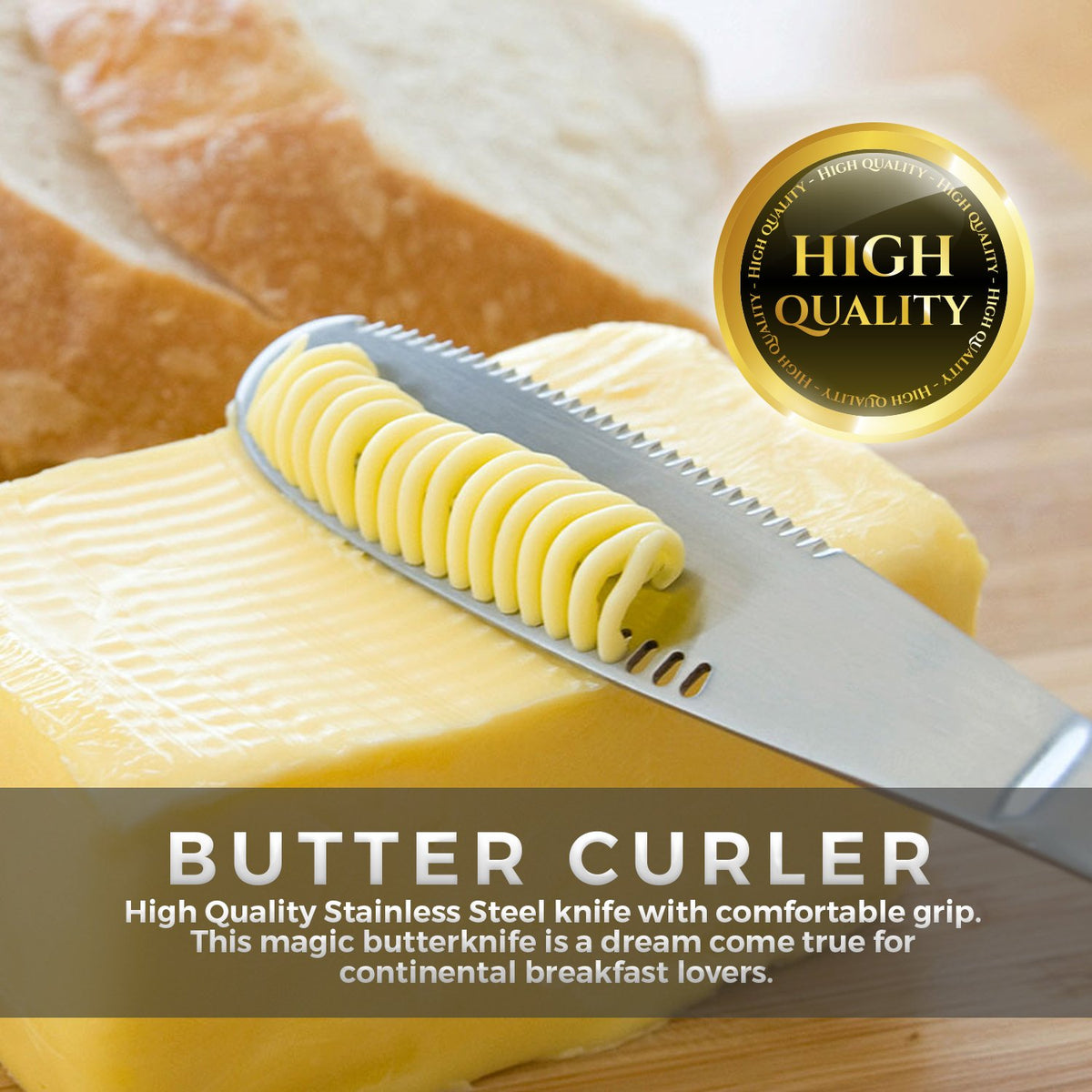 Simple preading 3-in-1 tool includes cheese cutter for easy toast toppings.