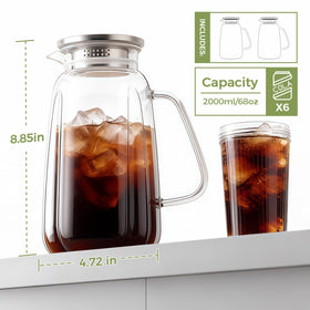 Simple Supplies glass pitcher features a wide mouth for easy cleaning and filling.