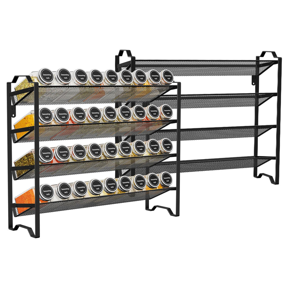 Simple Trending 2-Pack 4-Tier Spice Rack tilted design for easy access