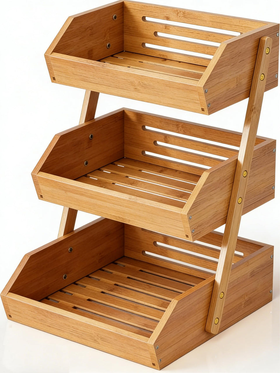 Simple Trending 3-tier bamboo fruit stand keeps weekly produce organized and within reach.