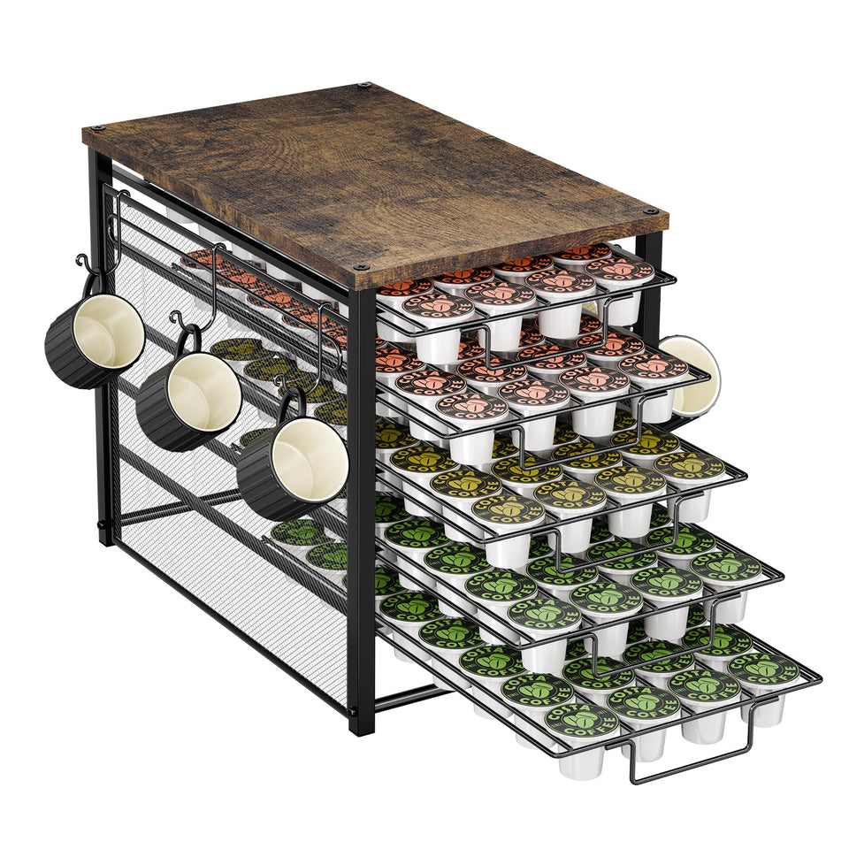 Simple Trending 5-tier pod holder front view for quick K-Cup access