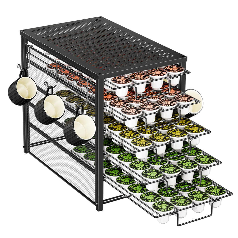 Simple Trending 5-tier pod holder with slide-out drawer for K-Cups