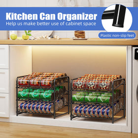 Six adjustable dividers fit different can sizes and jars in Simple Trending rack.
