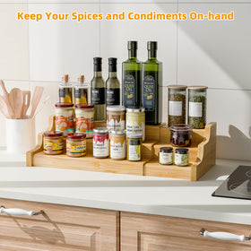 Simple Trending adjustable spice organizer fits tight cabinets and expands to fit pantry shelves