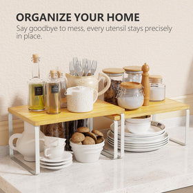 Simple Trending bamboo cabinet organizer large shelf side angle provides sturdy support.