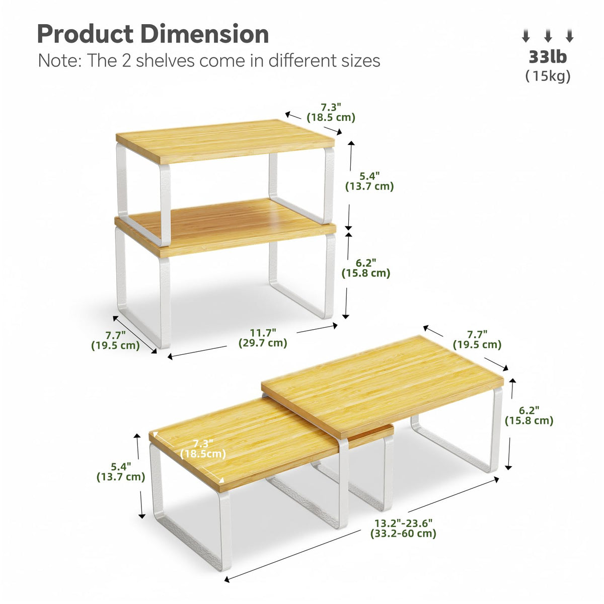Simple Trending bamboo cabinet organizer large shelf top view fits cans neatly.
