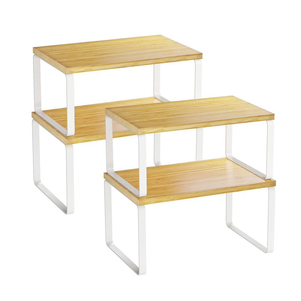 Simple Trending bamboo cabinet organizer small shelf top view ideal for spice jars.