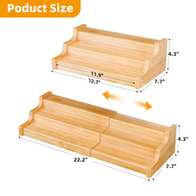 Simple Trending bamboo storage keeps spices visible with stable steps and easy label viewing