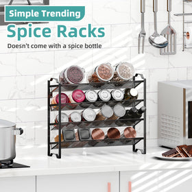 Simple Trending black metal mesh spice rack finish
