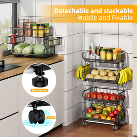 6 hooks on Simple Trending cart keep bananas, rags, and knives within reach.