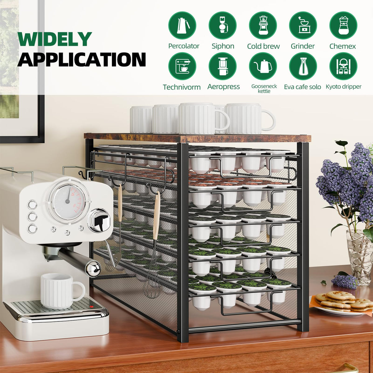 Simple Trending coffee mug hangers side view keeps mugs organized