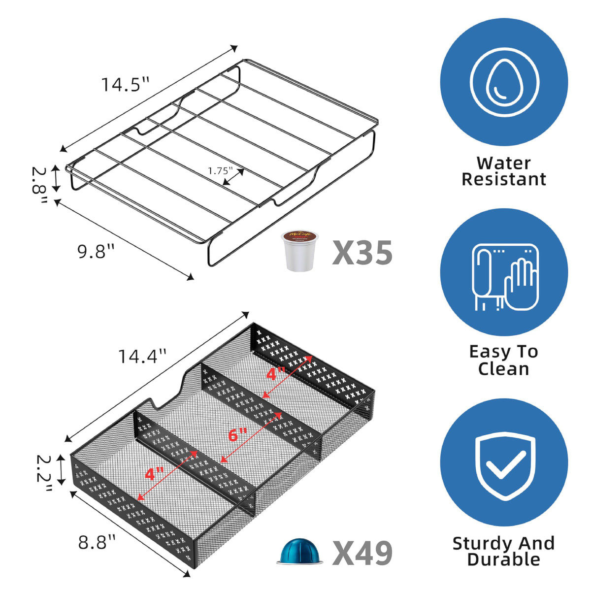 Top-down view showing compact depth for kitchen planning