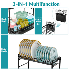 Simple Trending dish rack with automatic drainage guides water to the sink.