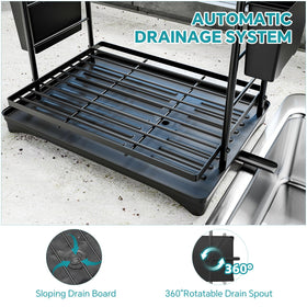 Simple Trending 2-Tier Dish Drying Rack enables quick assembly for setup.