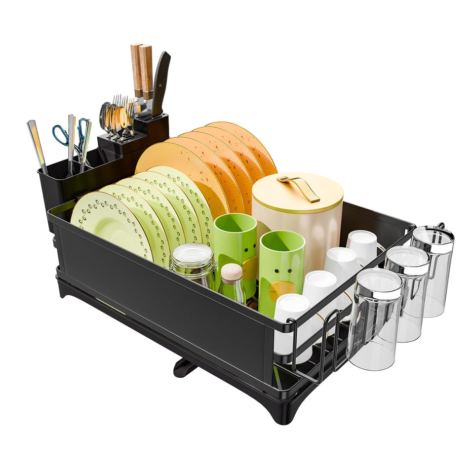 Simple Trending dish drying rack large capacity holds 10 plates on your counter