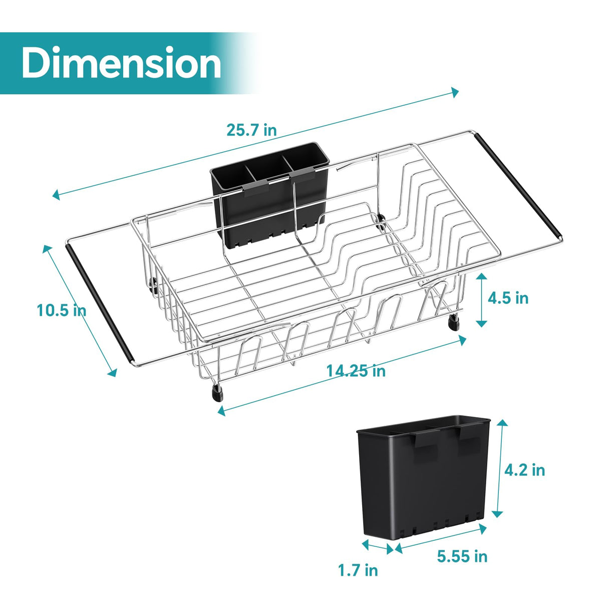 Simple Trending expandable in-sink dish rack, extended width fits different sinks